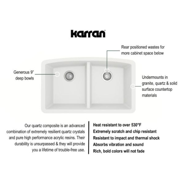 Quartz Composite White Kitchen Sink Matte 3
