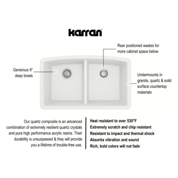 Quartz Composite White Kitchen Sink Matte 3