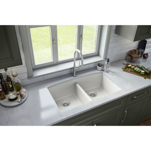 Quartz Composite White Kitchen Sink Matte 4