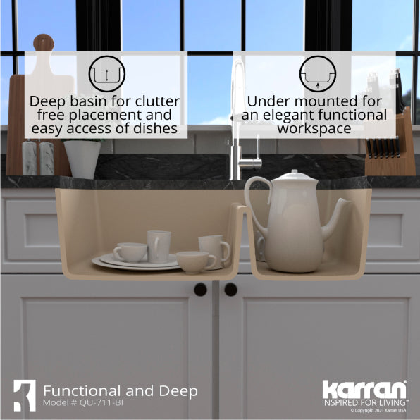 Quartz Composite Bisque Kitchen Sink Matte 8