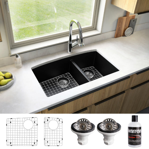 Quartz Composite Black Kitchen Sink Matte 4