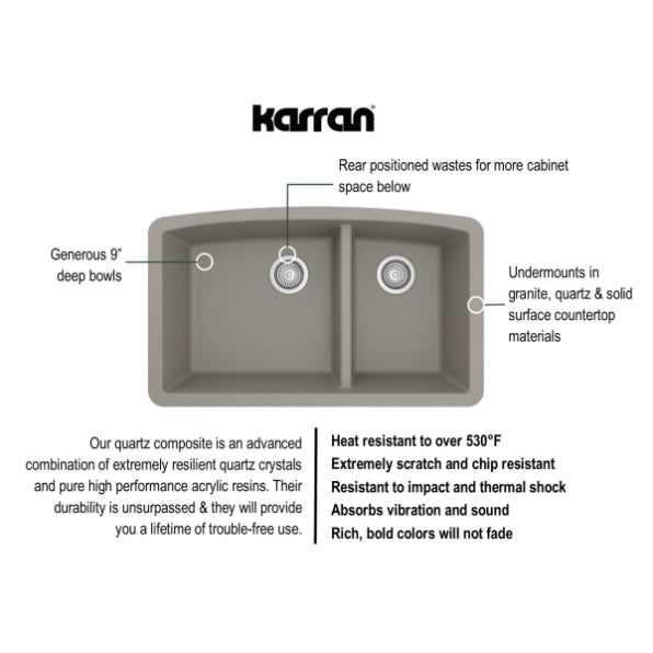Quartz Composite Concrete Kitchen Sink Matte 3