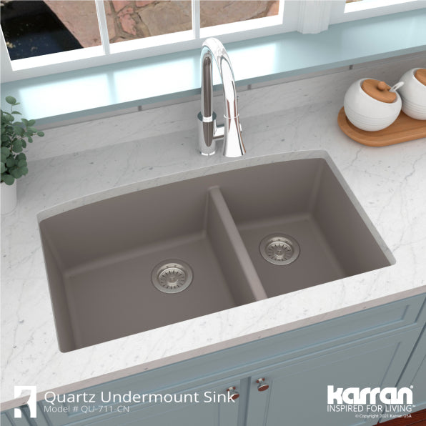 Quartz Composite Concrete Kitchen Sink Matte 5