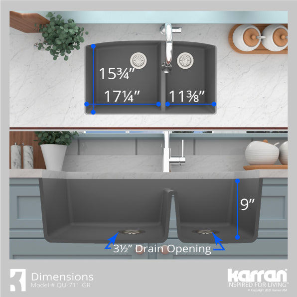 Quartz Composite Grey Kitchen Sink Matte 7