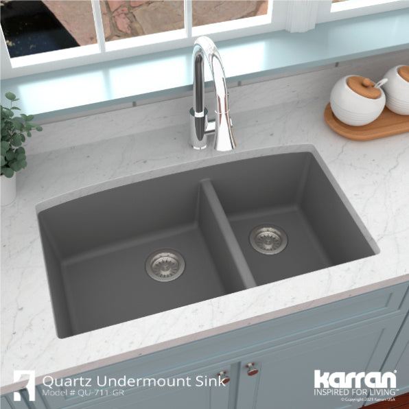 Quartz Composite Grey Kitchen Sink Matte 5