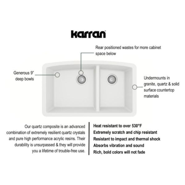 Quartz Composite White Kitchen Sink Matte 3