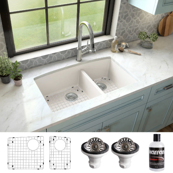 Quartz Composite White Kitchen Sink Matte 4