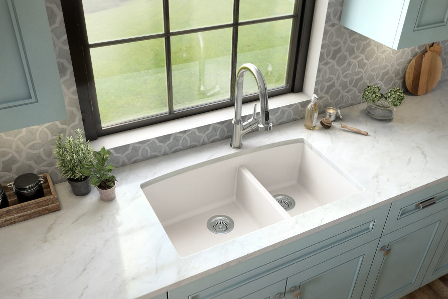 Quartz Composite White Kitchen Sink Matte 5