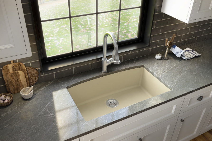 Quartz Composite Bisque Kitchen Sink Matte 4