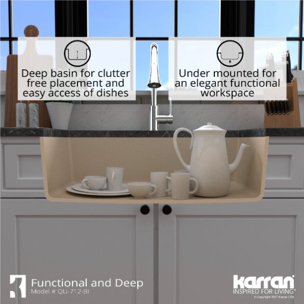 Quartz Composite Bisque Kitchen Sink Matte 8