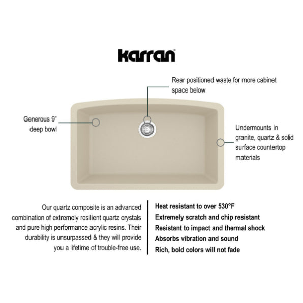 Quartz Composite Bisque Kitchen Sink Matte 3