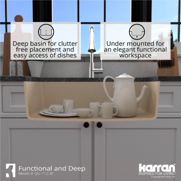 Quartz Composite Bisque Kitchen Sink Matte 8