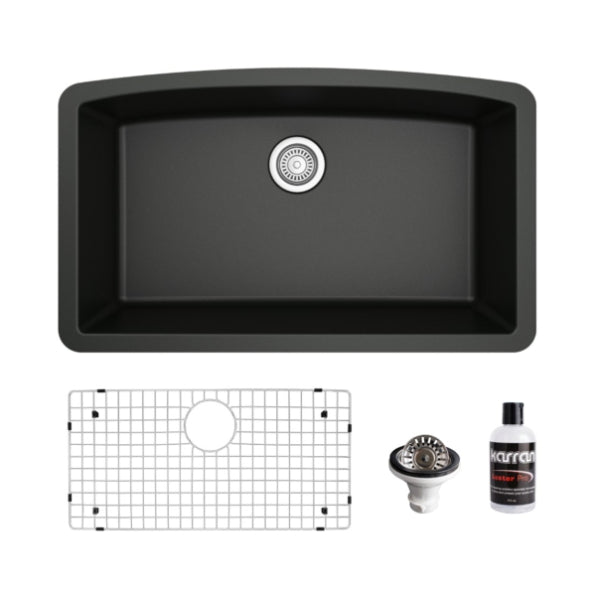 Quartz Composite Black Kitchen Sink Matte 1