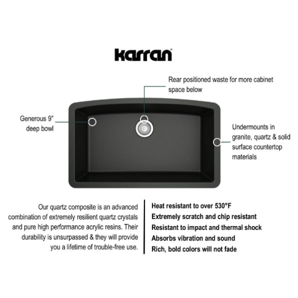 Quartz Composite Black Kitchen Sink Matte 3