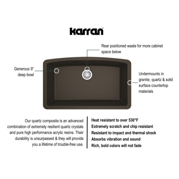 Quartz Composite Brown Kitchen Sink Matte 3