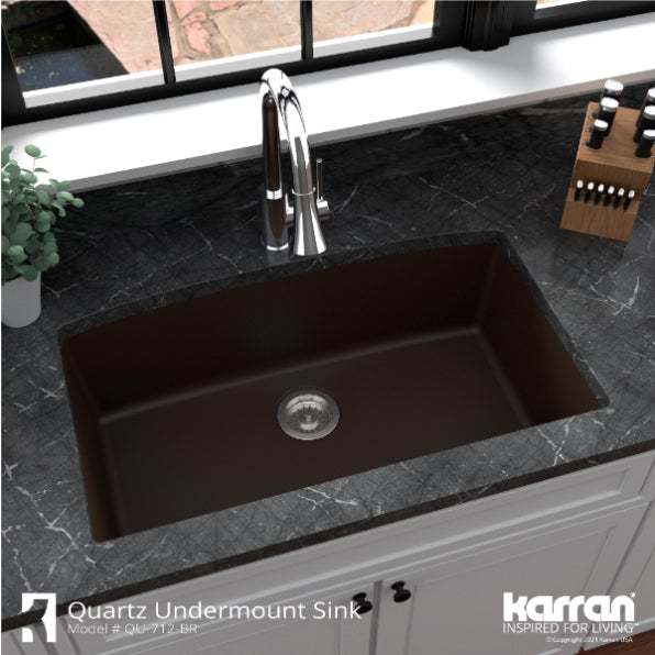 Quartz Composite Brown Kitchen Sink Matte 5