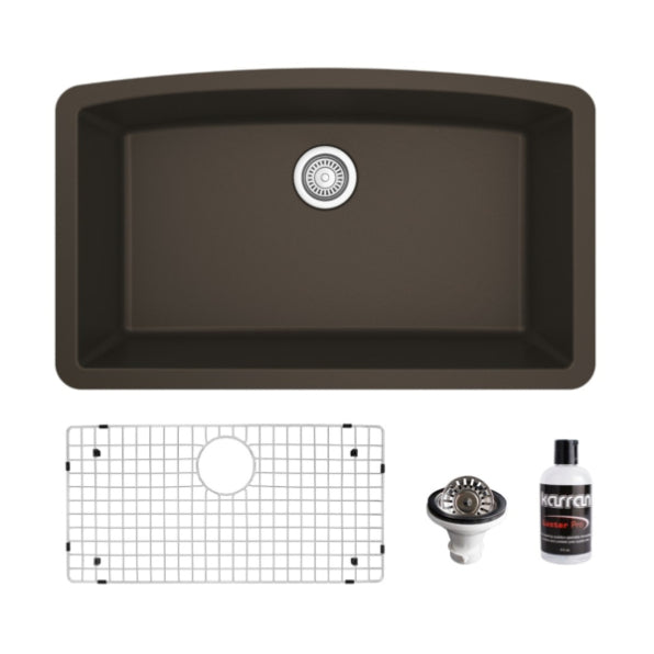 Quartz Composite Brown Kitchen Sink Matte 1