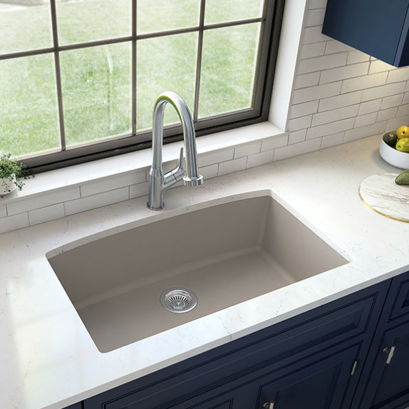 Quartz Composite Concrete Kitchen Sink Matte 4