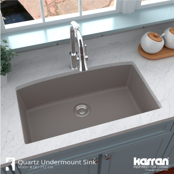 Quartz Composite Concrete Kitchen Sink Matte 5