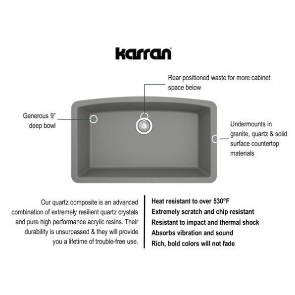 Quartz Composite Grey Kitchen Sink Matte 3