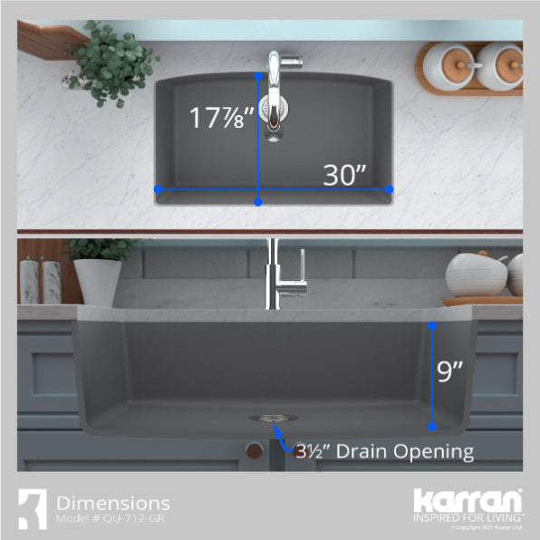 Quartz Composite Grey Kitchen Sink Matte 7