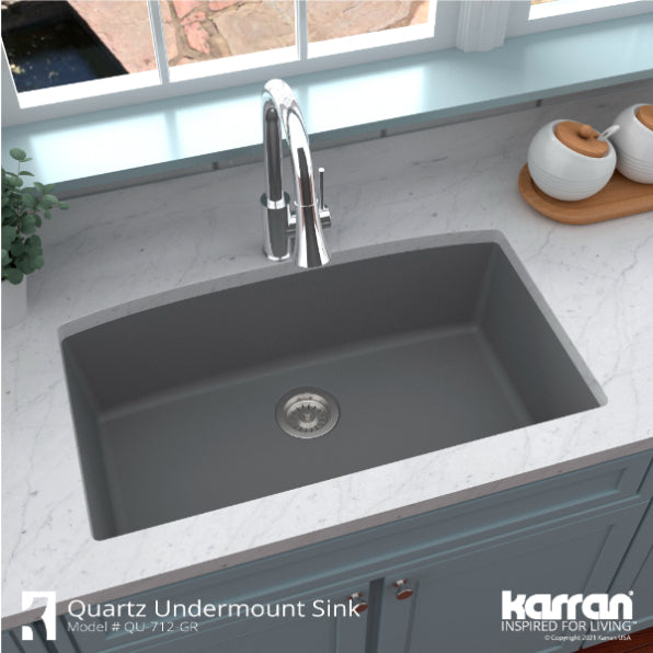 Quartz Composite Grey Kitchen Sink Matte 5