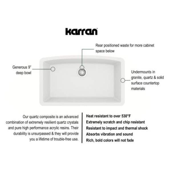 Quartz Composite White Kitchen Sink Matte 3