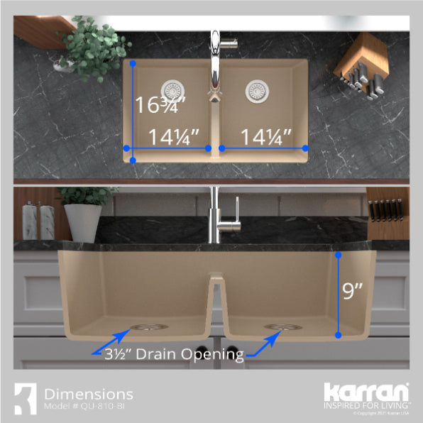 Quartz Composite Bisque Kitchen Sink Matte 7