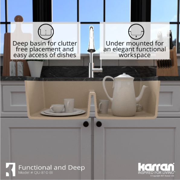 Quartz Composite Bisque Kitchen Sink Matte 8