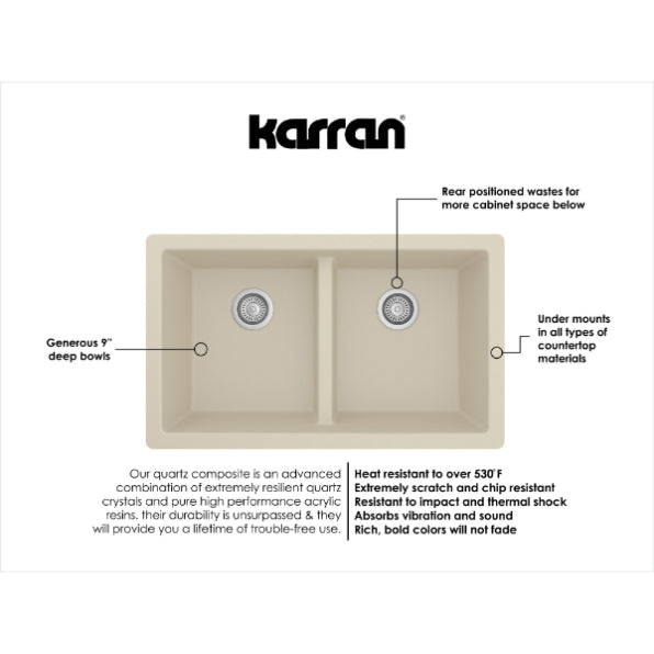 Quartz Composite Bisque Kitchen Sink Matte 3