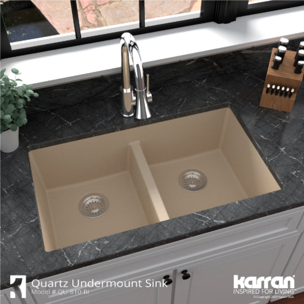 Quartz Composite Bisque Kitchen Sink Matte 5