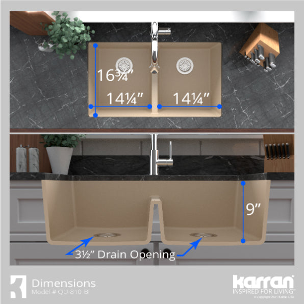 Quartz Composite Bisque Kitchen Sink Matte 7