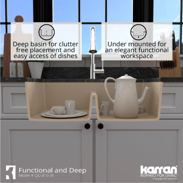Quartz Composite Bisque Kitchen Sink Matte 8