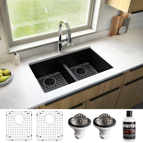 Quartz Composite Black Kitchen Sink Matte 4