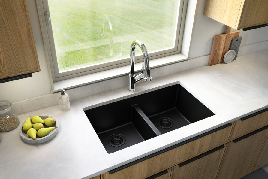 Quartz Composite Black Kitchen Sink Matte 5