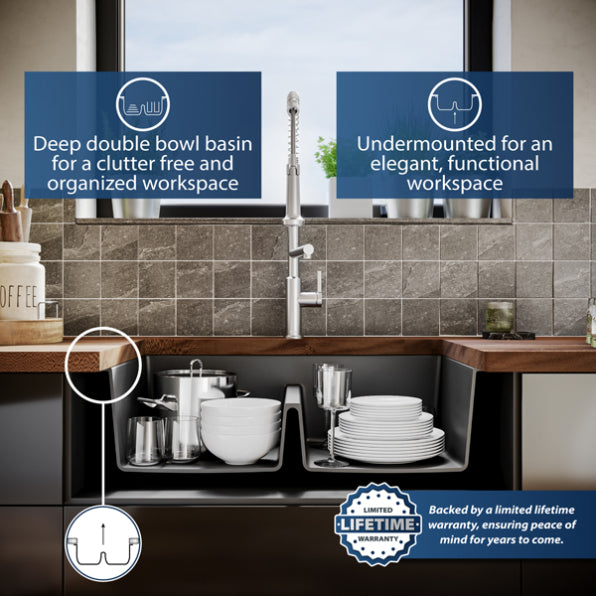 Quartz Composite Black Kitchen Sink Matte 6
