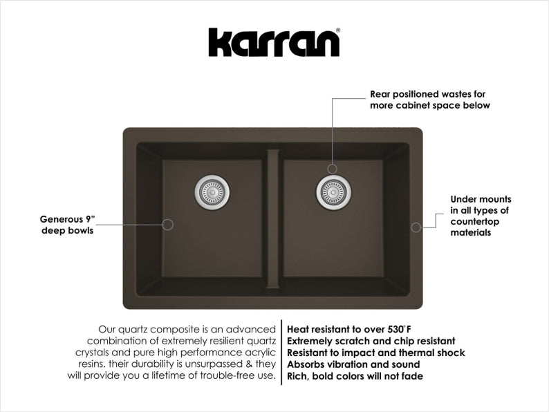 Quartz Composite Brown Kitchen Sink Matte 3