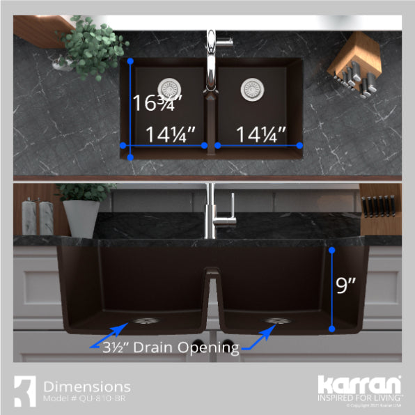 Quartz Composite Brown Kitchen Sink Matte 7