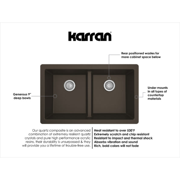 Quartz Composite Brown Kitchen Sink Matte 3