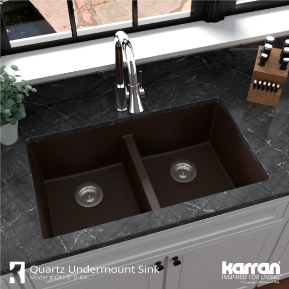 Quartz Composite Brown Kitchen Sink Matte 5