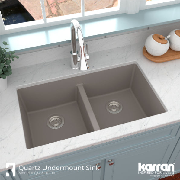 Quartz Composite Concrete Kitchen Sink Matte 5