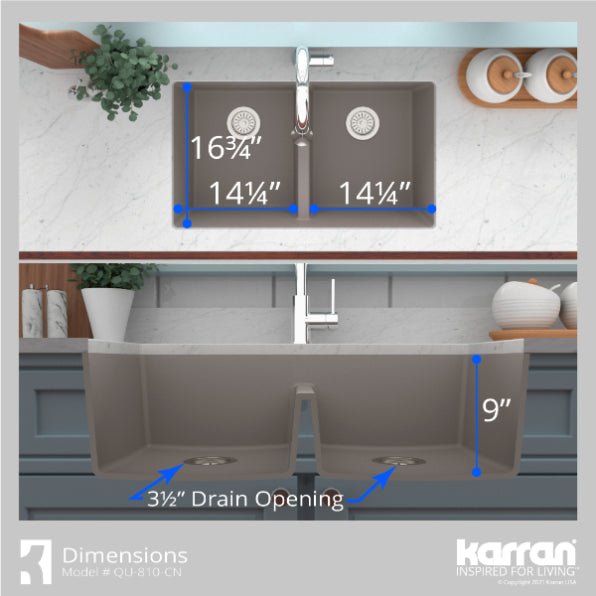 Quartz Composite Concrete Kitchen Sink Matte 7