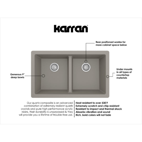Quartz Composite Concrete Kitchen Sink Matte 3
