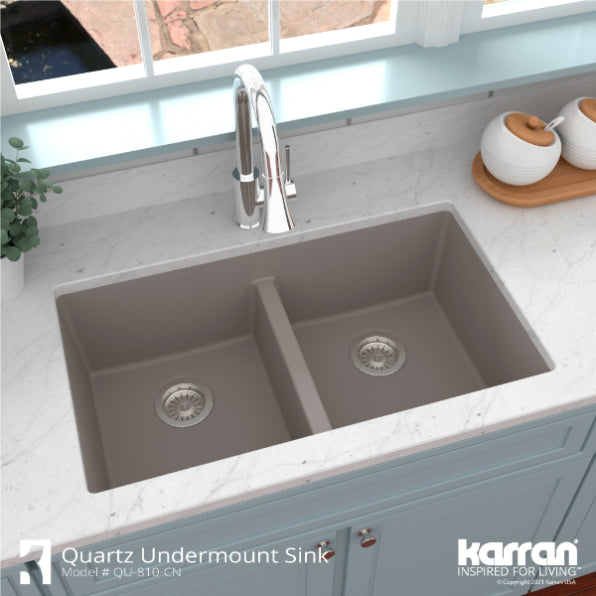 Quartz Composite Concrete Kitchen Sink Matte 5