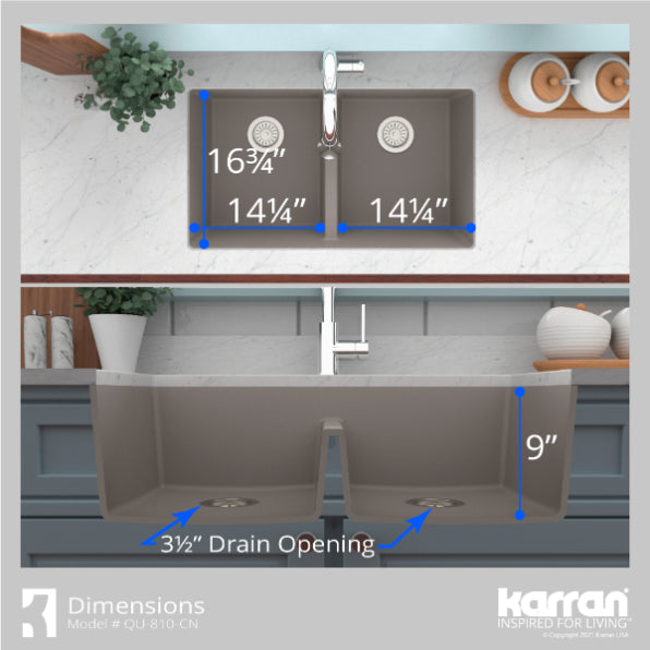 Quartz Composite Concrete Kitchen Sink Matte 7