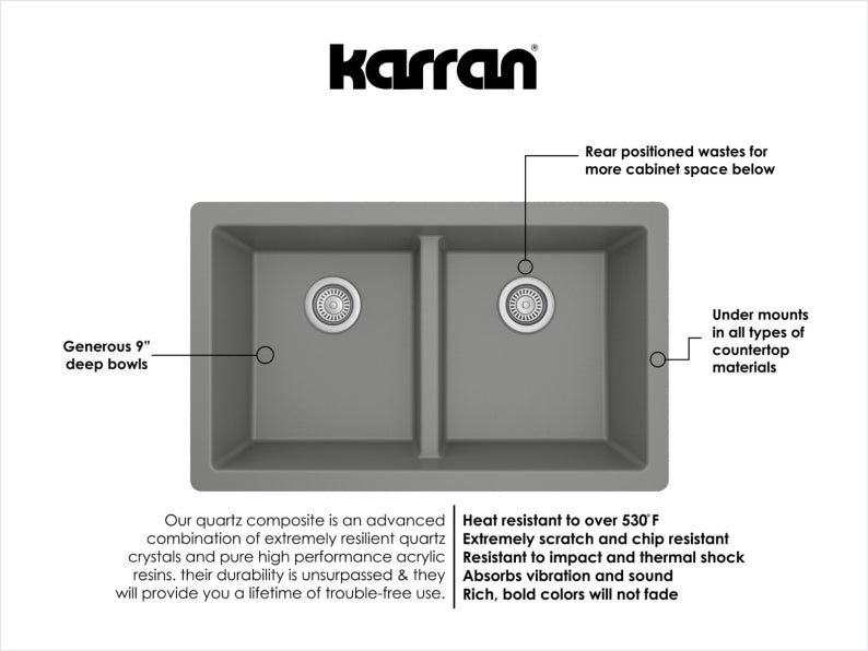Quartz Composite Grey Kitchen Sink Matte 3