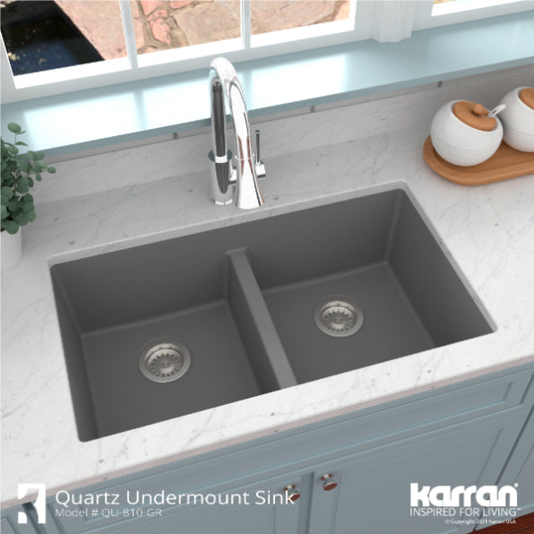 Quartz Composite Grey Kitchen Sink Matte 5