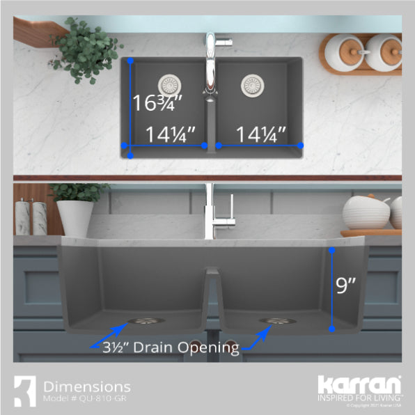 Quartz Composite Grey Kitchen Sink Matte 7