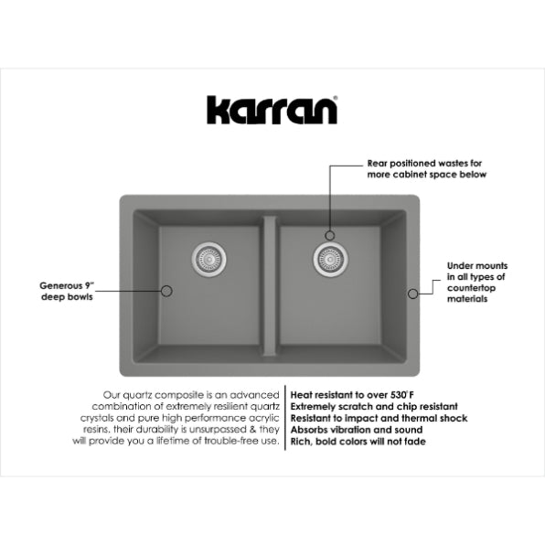 Quartz Composite Grey Kitchen Sink Matte 3