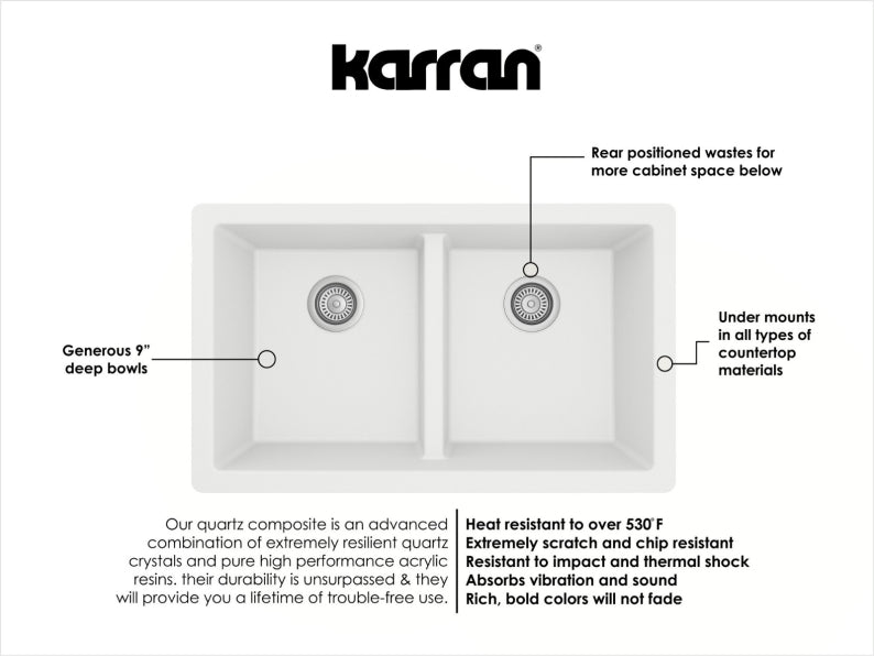 Quartz Composite White Kitchen Sink Matte 3